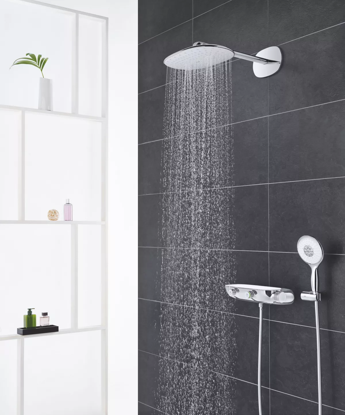 Sistem de dus Grohe 26446LS0, SmartControl 360, termostat, incastrat, 360 mm, 2 functii, anti-oparire, anti-calcar, crom