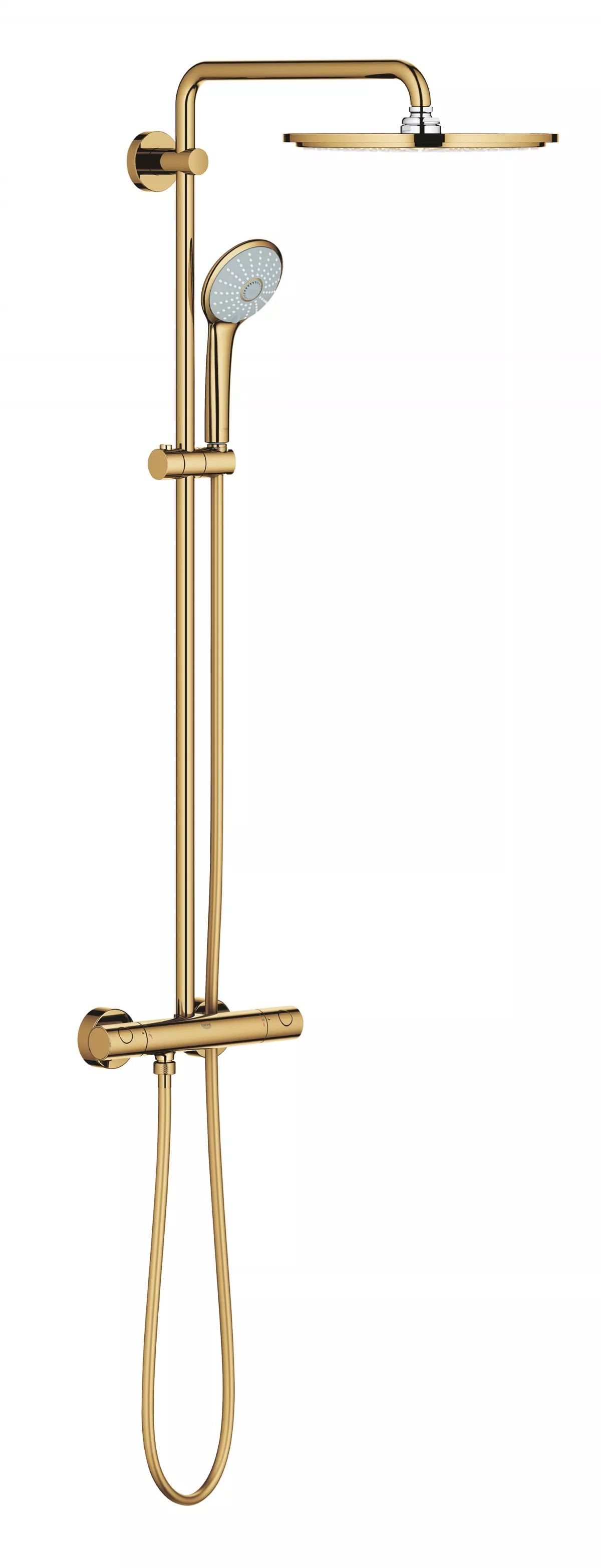 Sistem de dus Grohe 26075GL0, Euphoria 310, 1/2'', aparent, termostat, 310 mm, anti-oparire, lucios, auriu