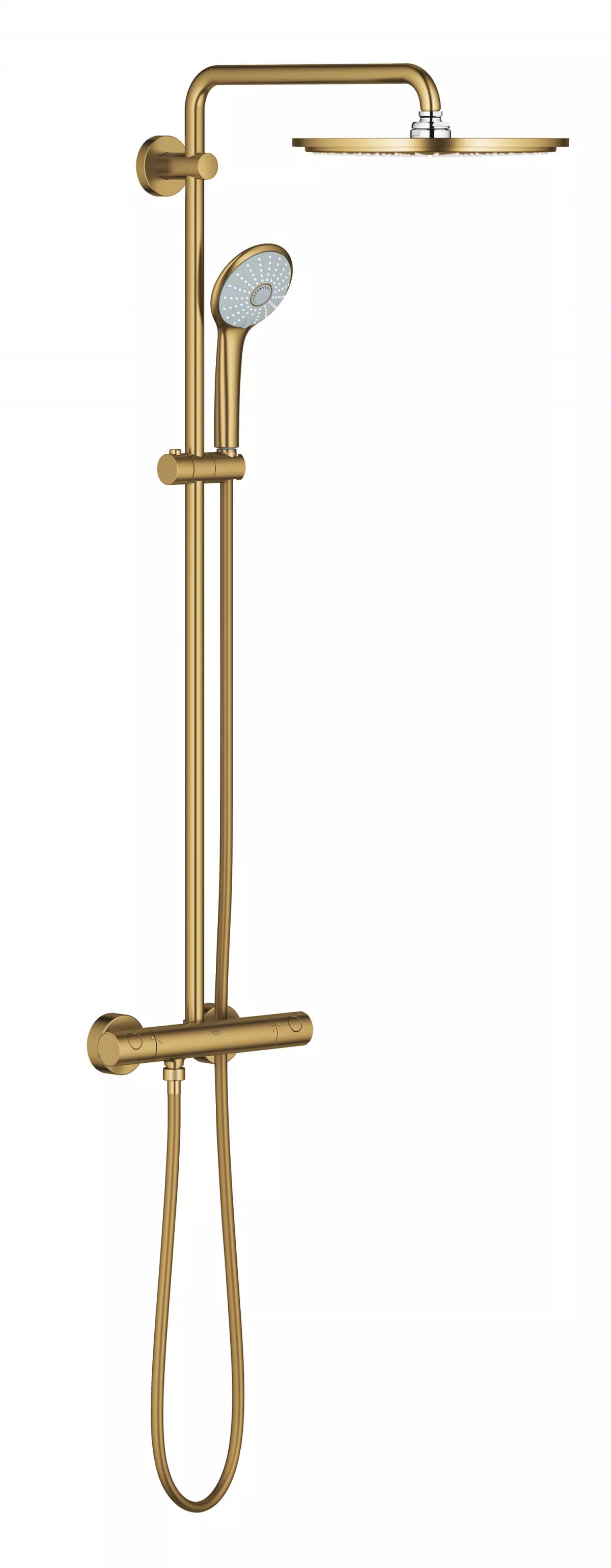 Sistem de dus Grohe 26075GN0, Euphoria 310, 1/2'', aparent, termostat, 310 mm, 3 functii, mat, auriu