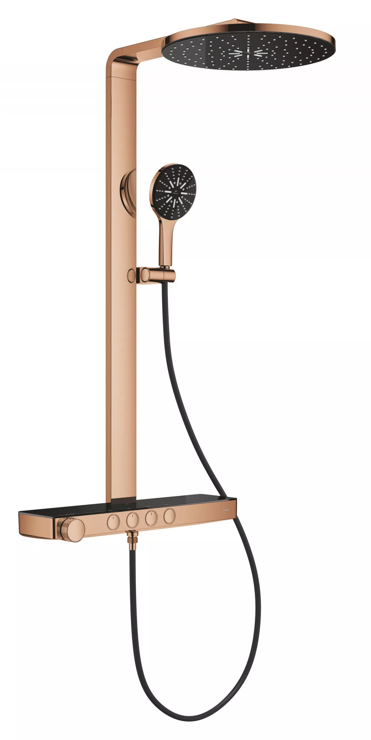 Sistem de dus Grohe 100964DA00 SPA Aqua Pure, termostat, palarie dus 360 mm, 3 functii para dus, cupru lucios
