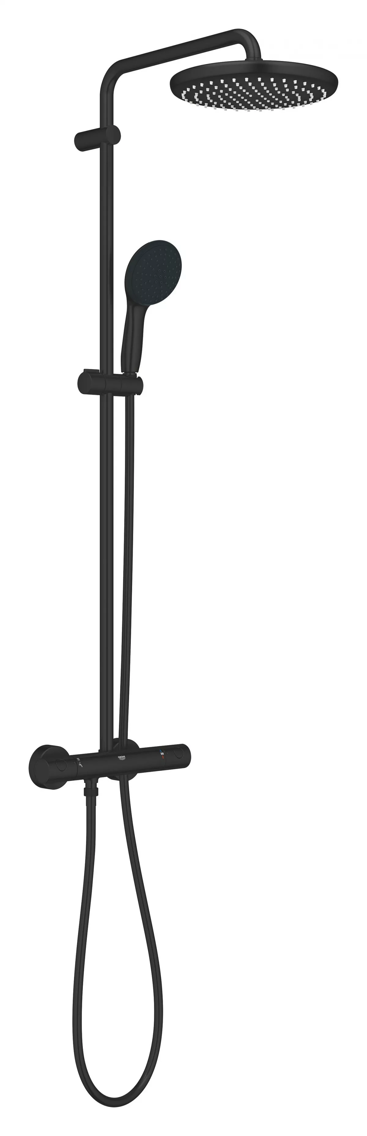 Sistem de dus Grohe 266702431, cu baterie termostatata Tempesta 250, Negru mat - imagine 3