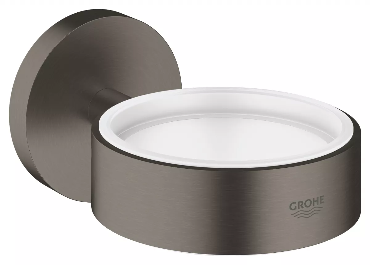 Suport Grohe 40369AL1, Essentials, pahar sau savoniera, fixare ascunsa, mat, grafit