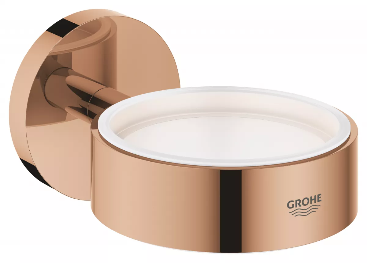 Suport Grohe 40369DA1, Essentials, pahar sau savoniera, fixare ascunsa, lucios, cupru