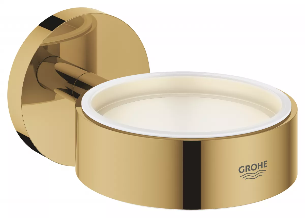 Suport Grohe 40369GL1, Essentials, pahar sau savoniera, fixare ascunsa, lucios, auriu
