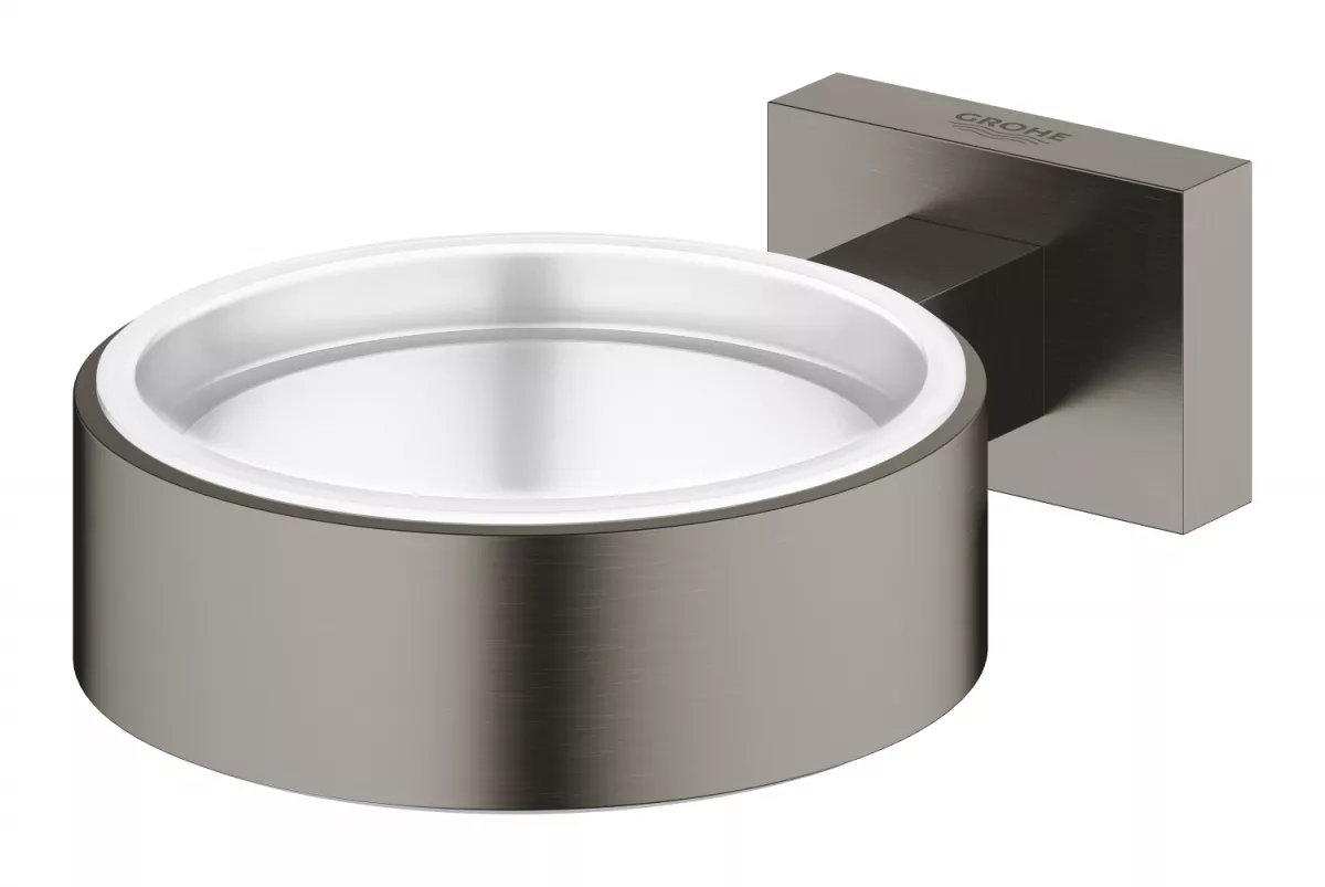 Suport Grohe 40508AL1, Essentials Cube, pentru pahar/savoniera, meta, mat, grafit