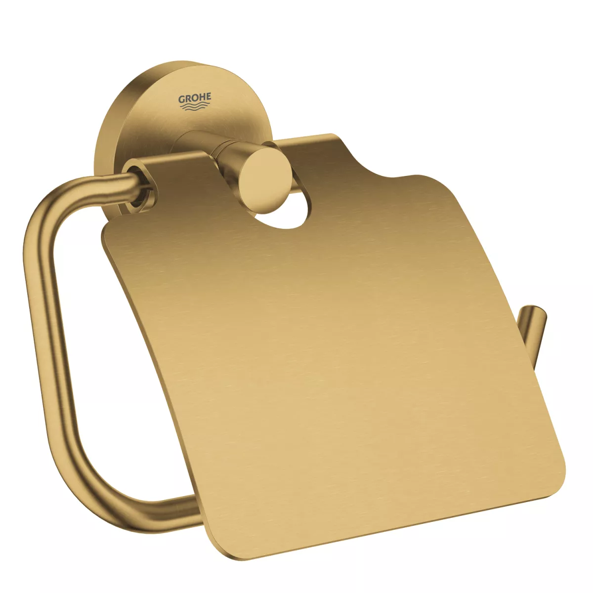 Suport hartie igienica Grohe 40367GN1, Essentials, 1 rola, fixare ascunsa, mat, auriu