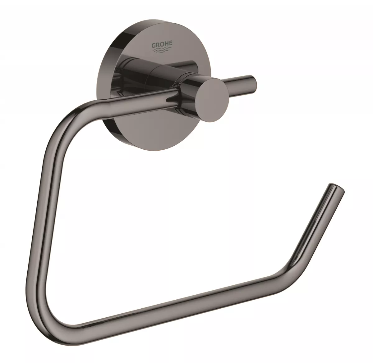 Suport hartie igienica Grohe 40689A01, Essentials, o rola, montare pe perete, pivotanta, elemente fixare ascunse