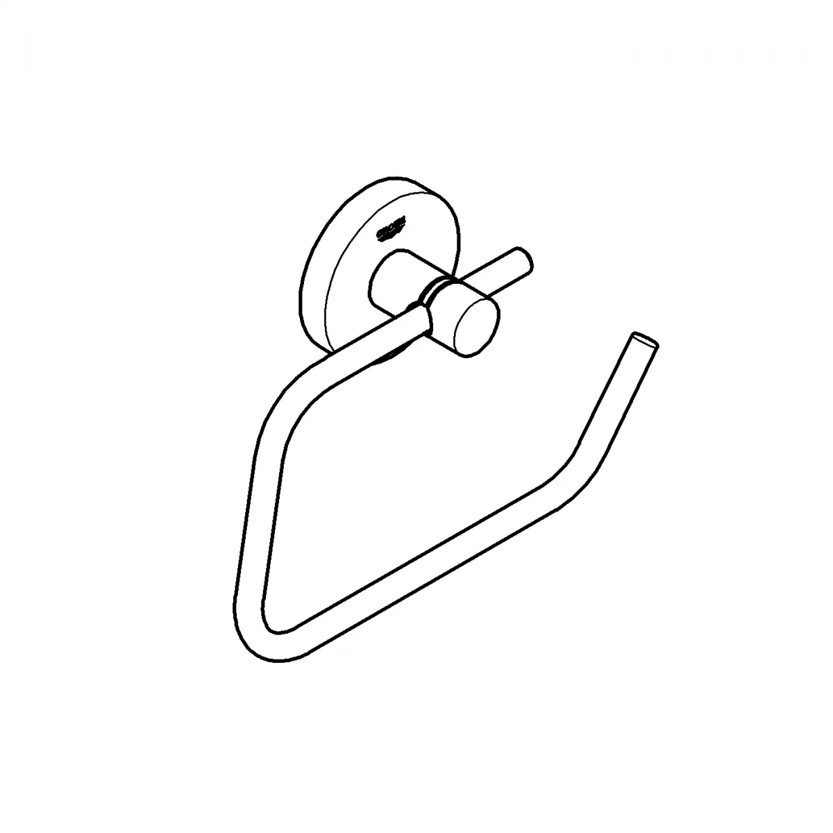 Suport hartie igienica Grohe 40689A01, Essentials, o rola, montare pe perete, pivotanta, elemente fixare ascunse