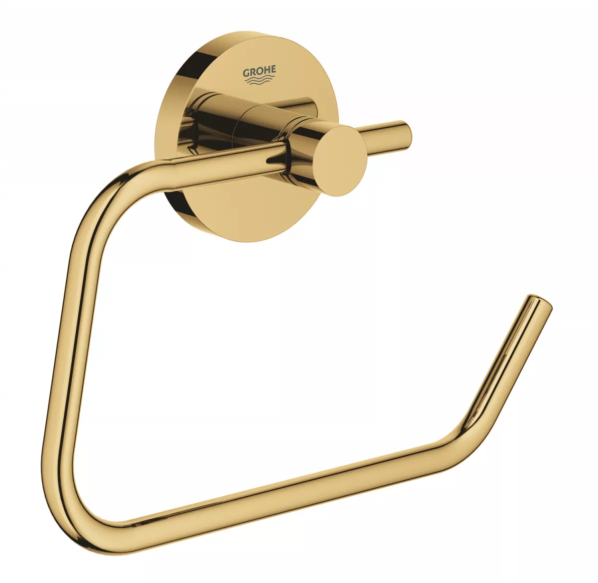 Suport hartie igienica Grohe 40689GL1, Essentials, 1 rola, fixare ascunsa, lucios, auriu
