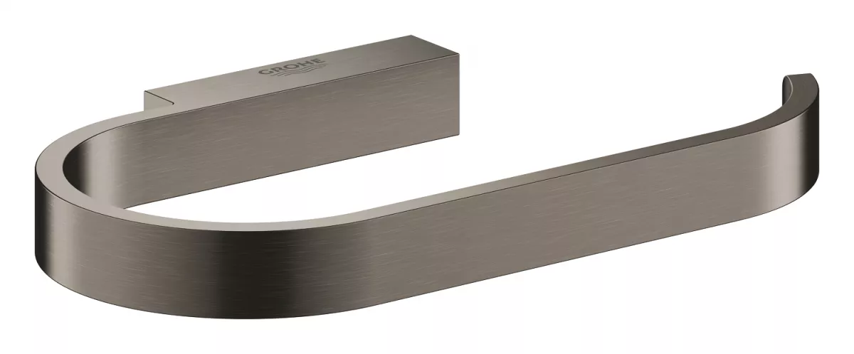 Suport hartie igienica Grohe 41068AL0, Selection, 1 rola, montare pe perete, fixare ascunsa, mat, grafit