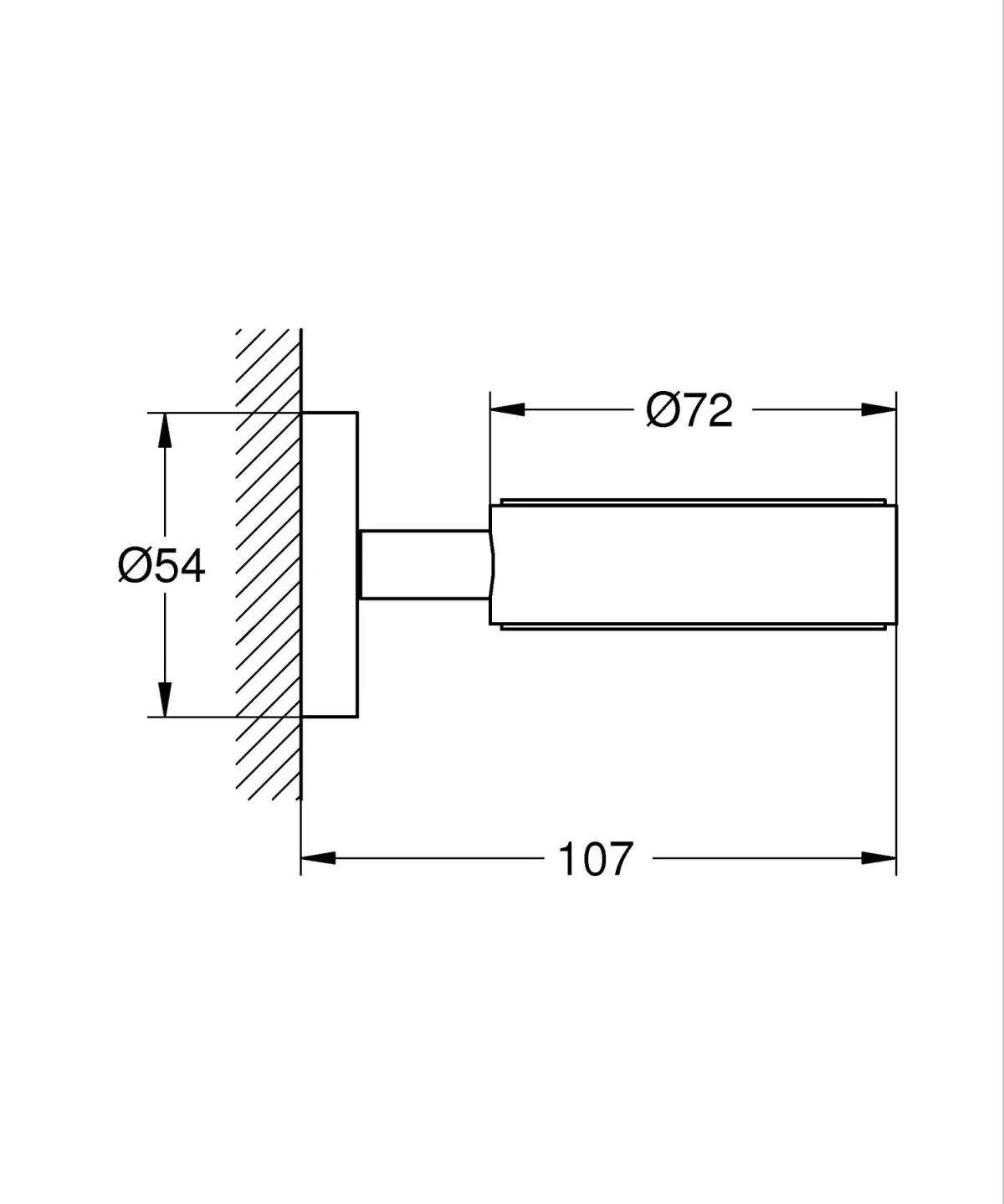 Suport pahar/dozator Grohe 40369DC1, Essentials, pe perete, metal, mat, otel satinat