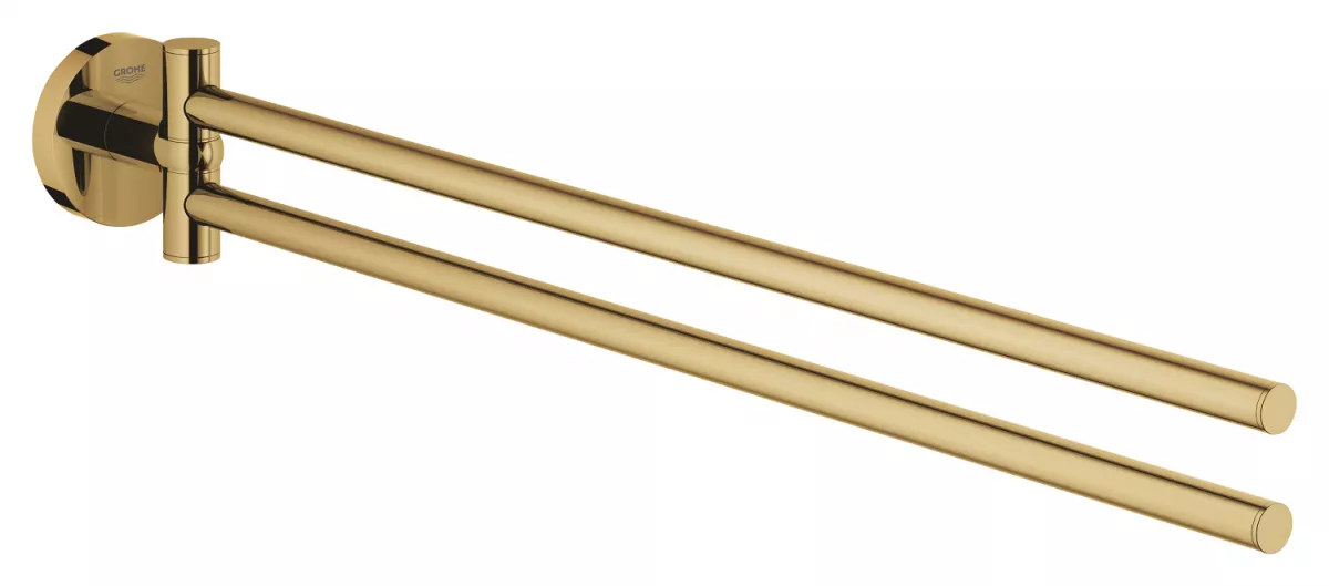Suport prosop Grohe 40371GL1, Essentials, pe perete, 449 mm, metal, lucios, auriu