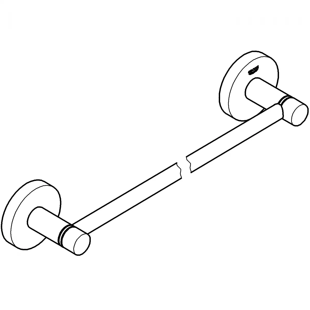 Bara prosop Grohe 40688A01, Essentials, 504 mm, pe perete, metal, lucios, grafit