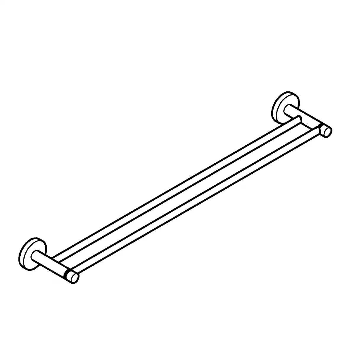 Suport prosop Grohe 40802A01, Essentials, pe perete, 654 mm, metal, lucios, grafit