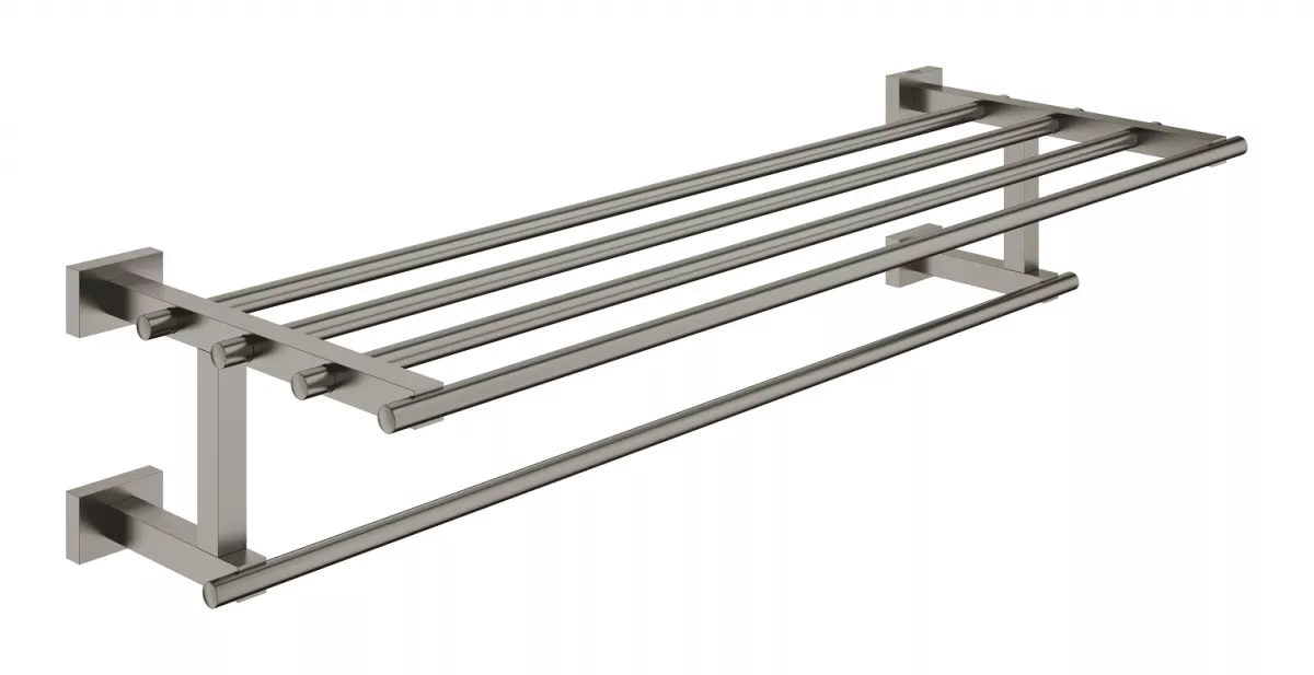 Suport prosop Grohe 40512AL1, Essentials Cube, 600 mm, 4 brate, metal, mat, grafit