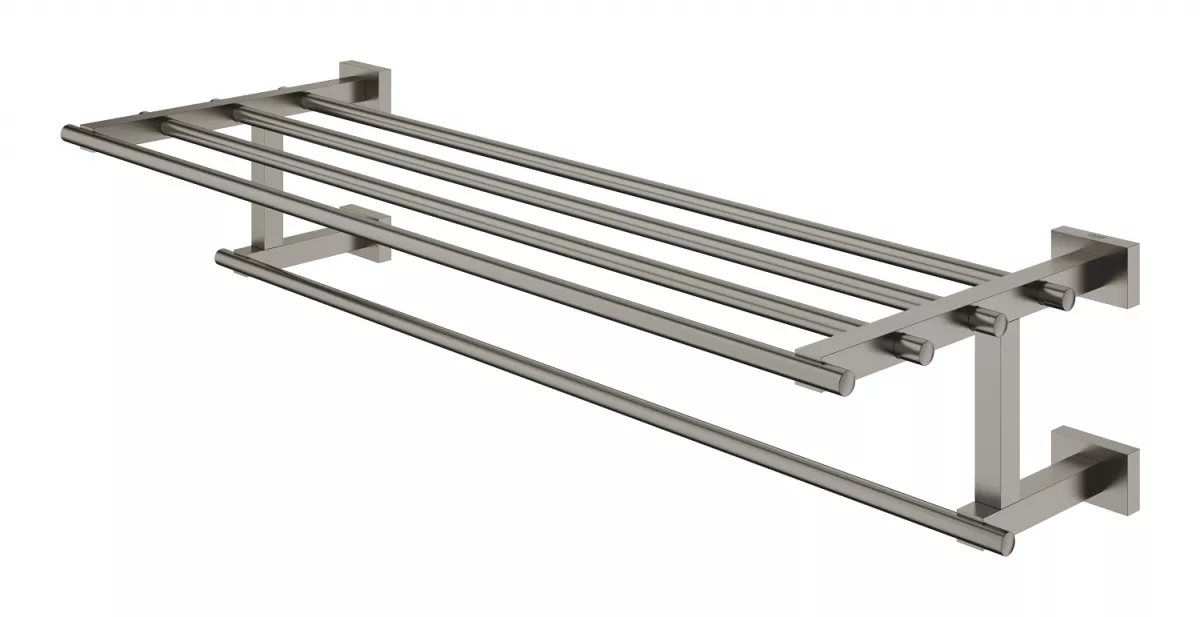 Suport prosop Grohe 40512AL1, Essentials Cube, 600 mm, 4 brate, metal, mat, grafit