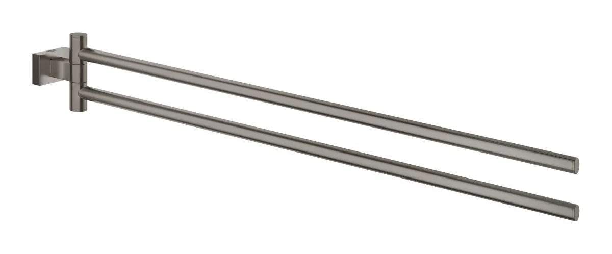 Suport prosop Grohe 40624AL1, Essentials Cube, pe perete, 450 mm, metal, mat, grafit