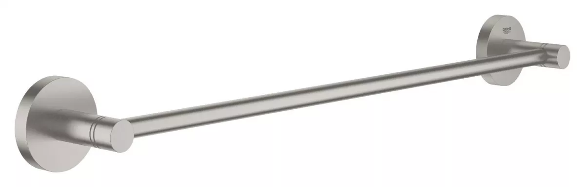 Suport prosop Grohe 40688DC1, Essentials, pe perete, 450 mm, metal, mat, otel satinat