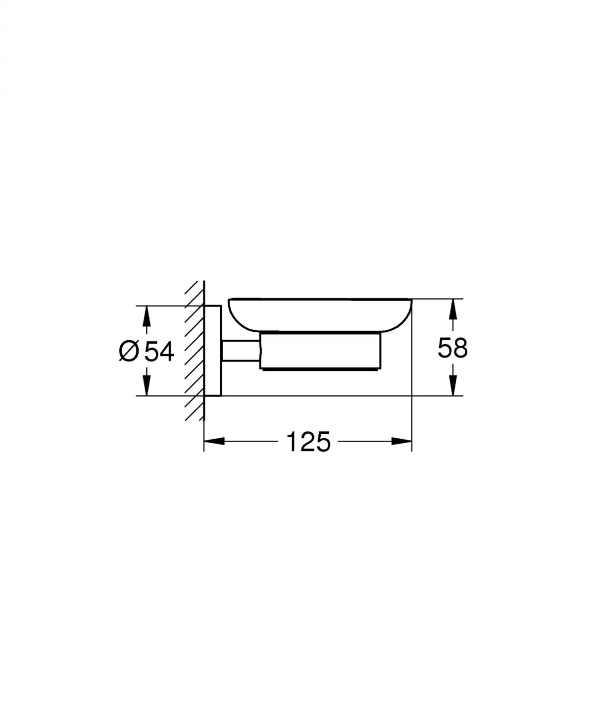 Suport sapun Grohe 41193DC0, Start, pe perete, metal/sticla, mat, otel satinat