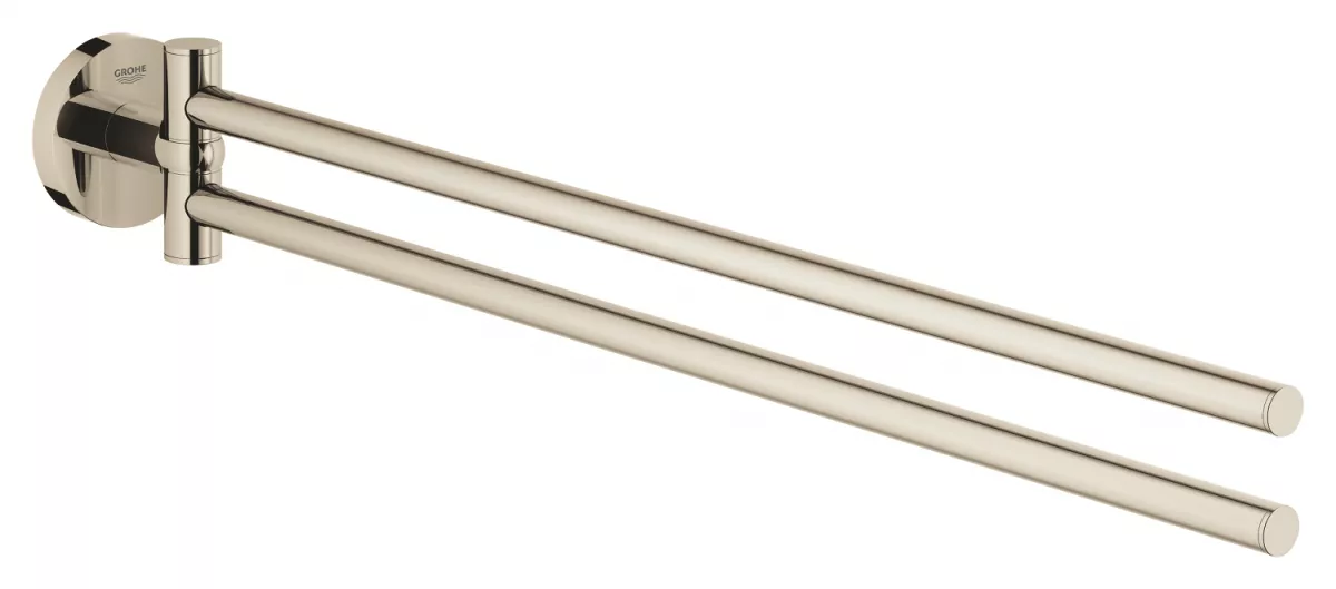 Suport prosop Grohe 40371BE1, Essentials, pe perete, 449 mm, metal, lucios, nichel