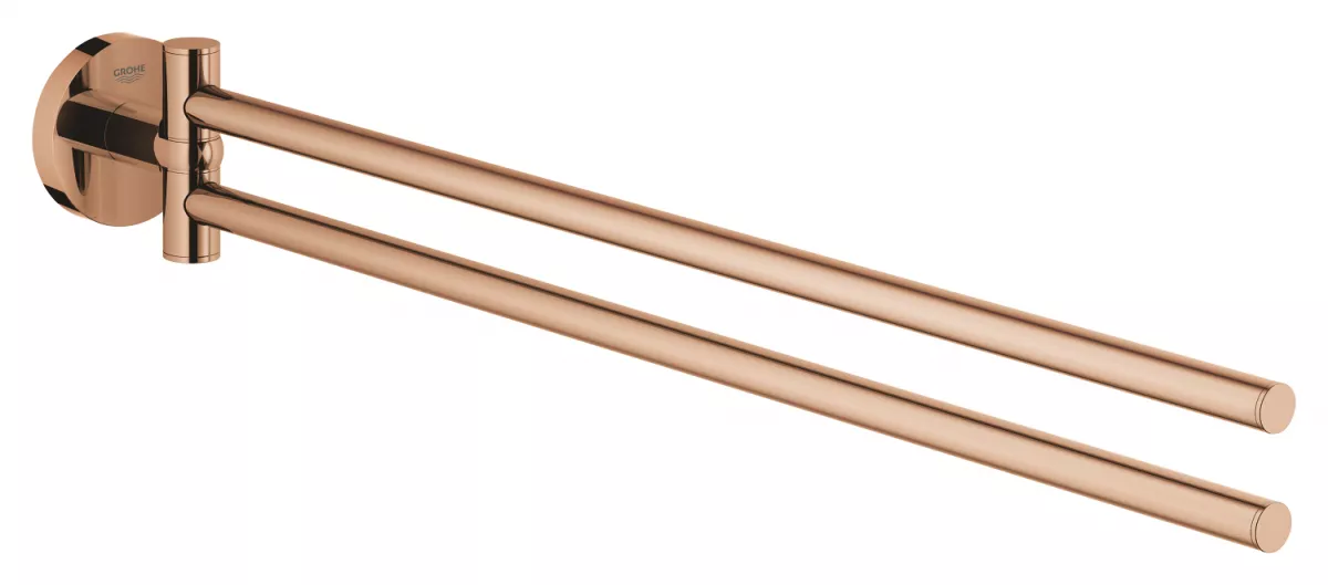 Suport prosop Grohe 40371DA1, Essentials, pe perete, 449 mm, metal, lucios, cupru