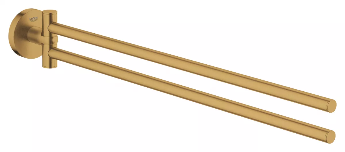 Suport prosop Grohe 40371GN1, Essentials, pe perete, 449 mm, metal, mat, auriu