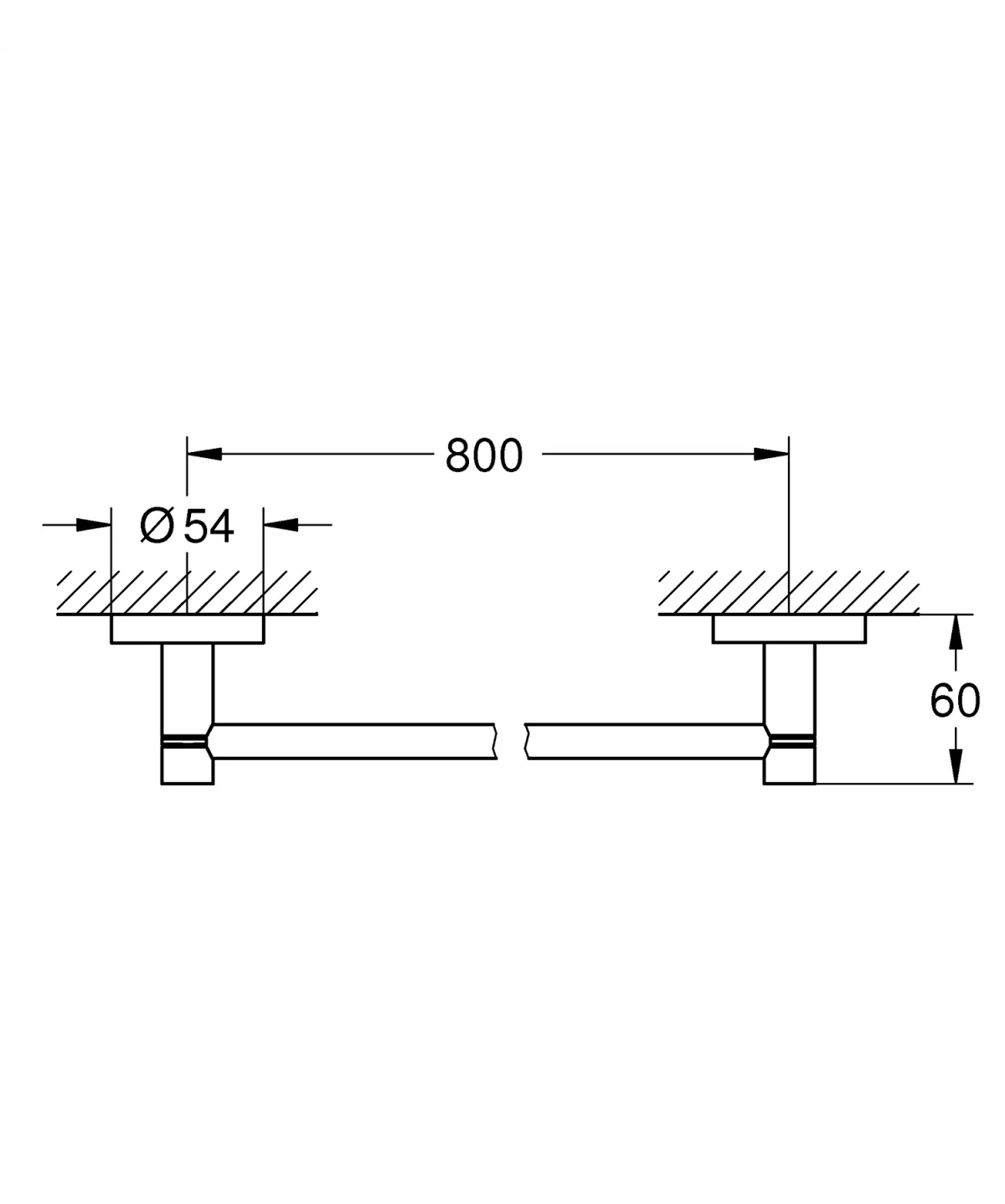 Suport prosop Grohe 40386GN1, Essentials, 800 mm, metal, mat, auriu