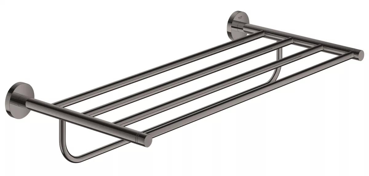 Suport prosop Grohe 40800A01, Essentials, 600 mm, pe perete, metal, lucios, grafit