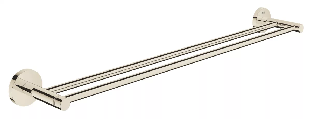 Suport prosop Grohe 40802BE1, Essentials, pe perete, 654 mm, metal, lucios, nichel