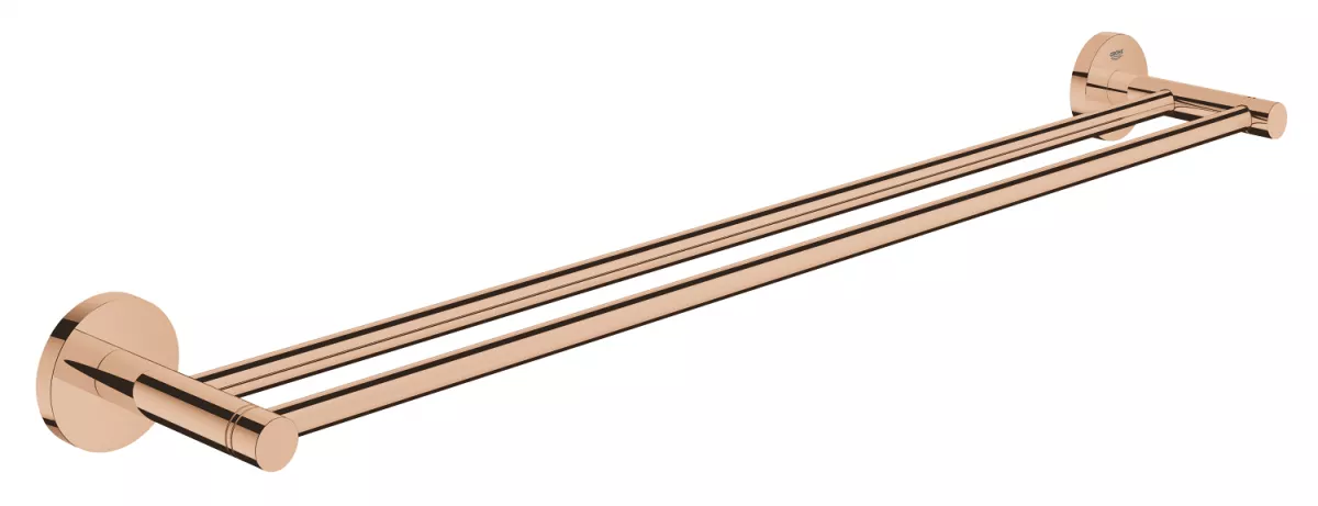 Suport prosop Grohe 40802DA1, Essentials, pe perete, 654 mm, metal, lucios, cupru