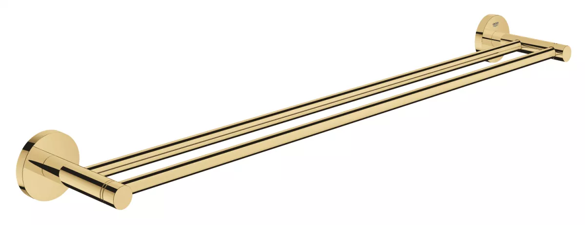 Suport prosop Grohe 40802GL1, Essentials, pe perete, 654 mm, metal, lucios, auriu