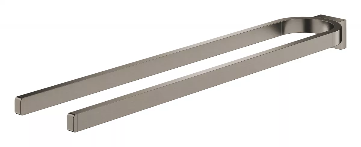 Suport prosop Grohe 41059AL0, Selection, 360 mm, 2 suporti, montare pe perete, metal, mat, grafit