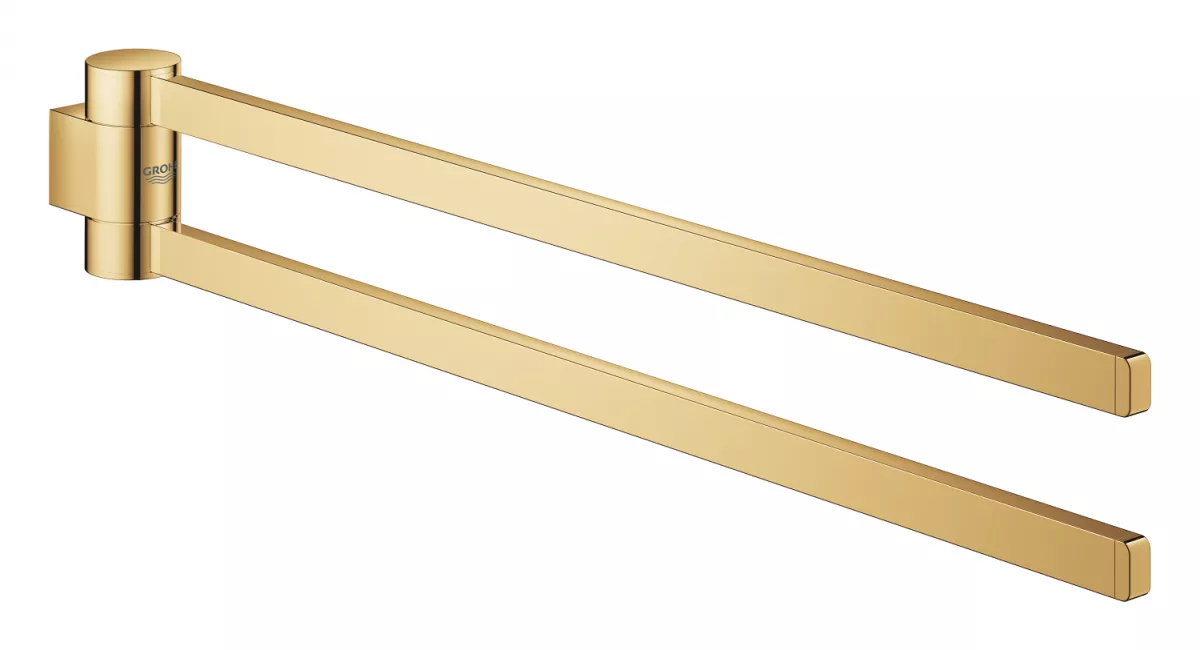 Suport prosop Grohe 41063GL0, Selection, pe perete, 400 mm, metal, pivotant, lucios, auriu