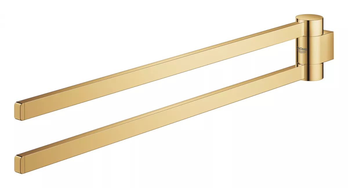 Suport prosop Grohe 41063GL0, Selection, pe perete, 400 mm, metal, pivotant, lucios, auriu