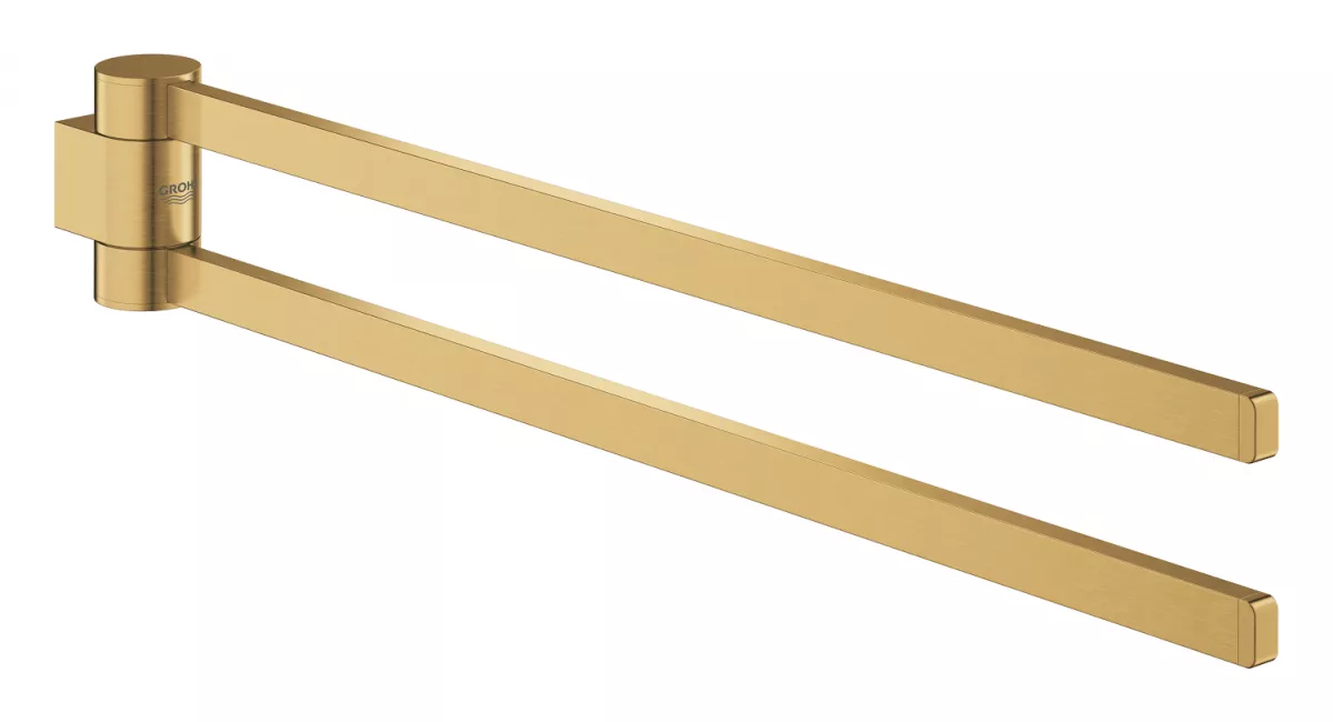 Suport prosop Grohe 41063GN0, Selection, 400 mm, pe perete, pivotant, metal, mat, auriu