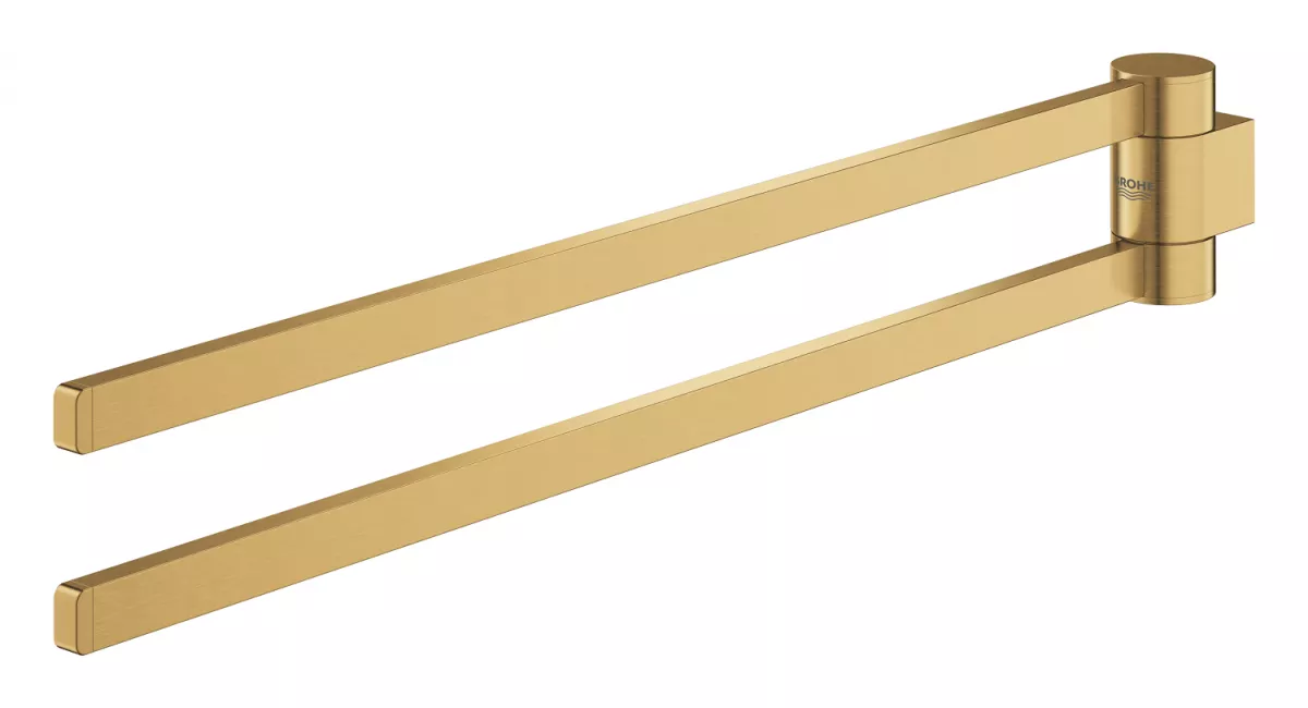 Suport prosop Grohe 41063GN0, Selection, 400 mm, pe perete, pivotant, metal, mat, auriu