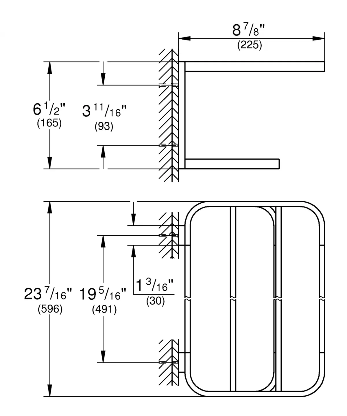 Suport prosop Grohe 41066GL0, Selection, pe perete, 600 mm, metal, lucios, auriu