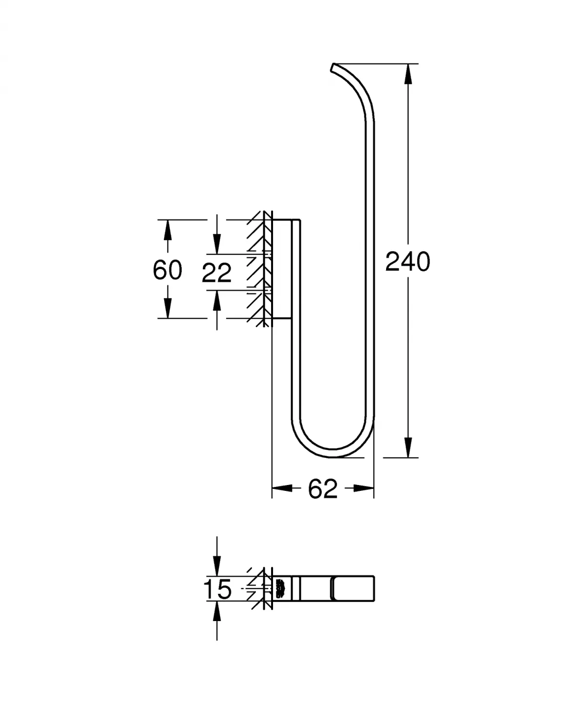 Suport rezerva hartie igienica Grohe 41067GN0, Selection, 2 role, montare pe perete, fixare ascunsa, mat, auriu