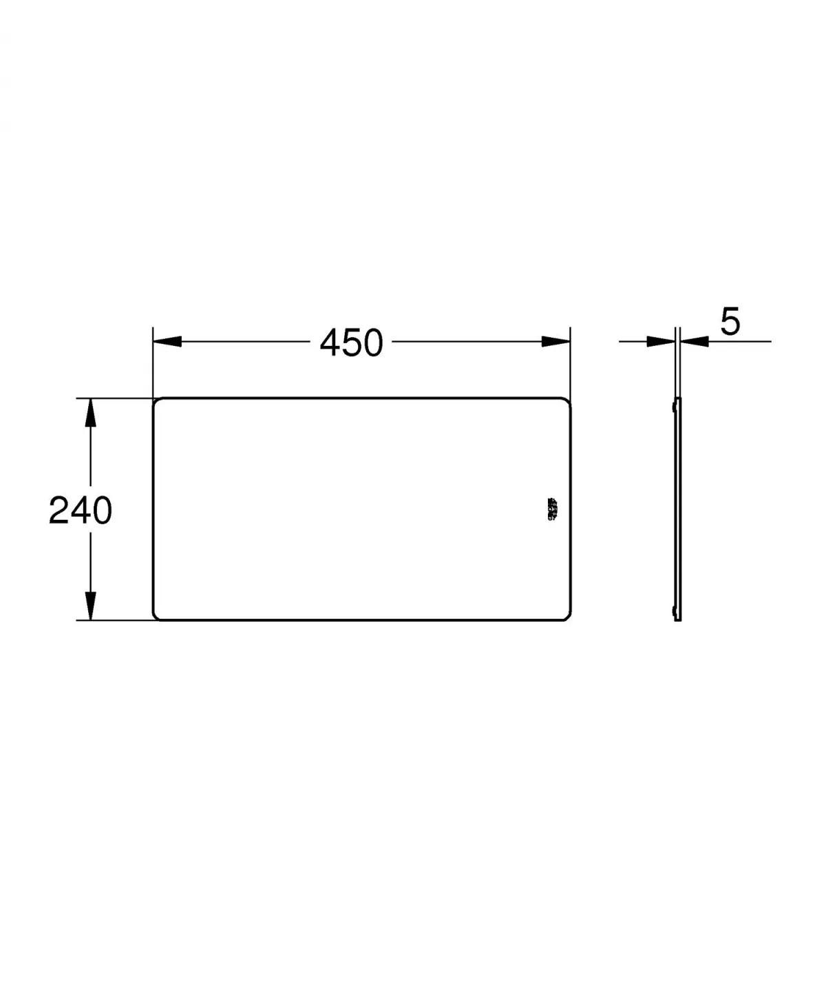 Tocator Grohe 40786K00, 450 x 240 mm, sticla, lucios, negru