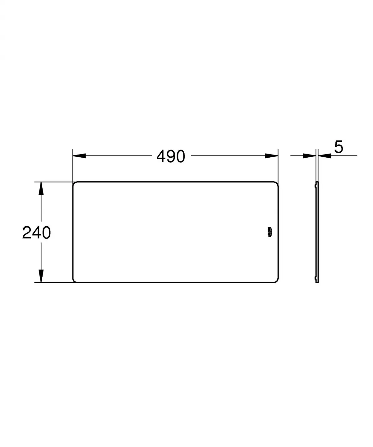 Tocator Grohe 40787K00, 490 x 240 mm, sticla, lucios, negru