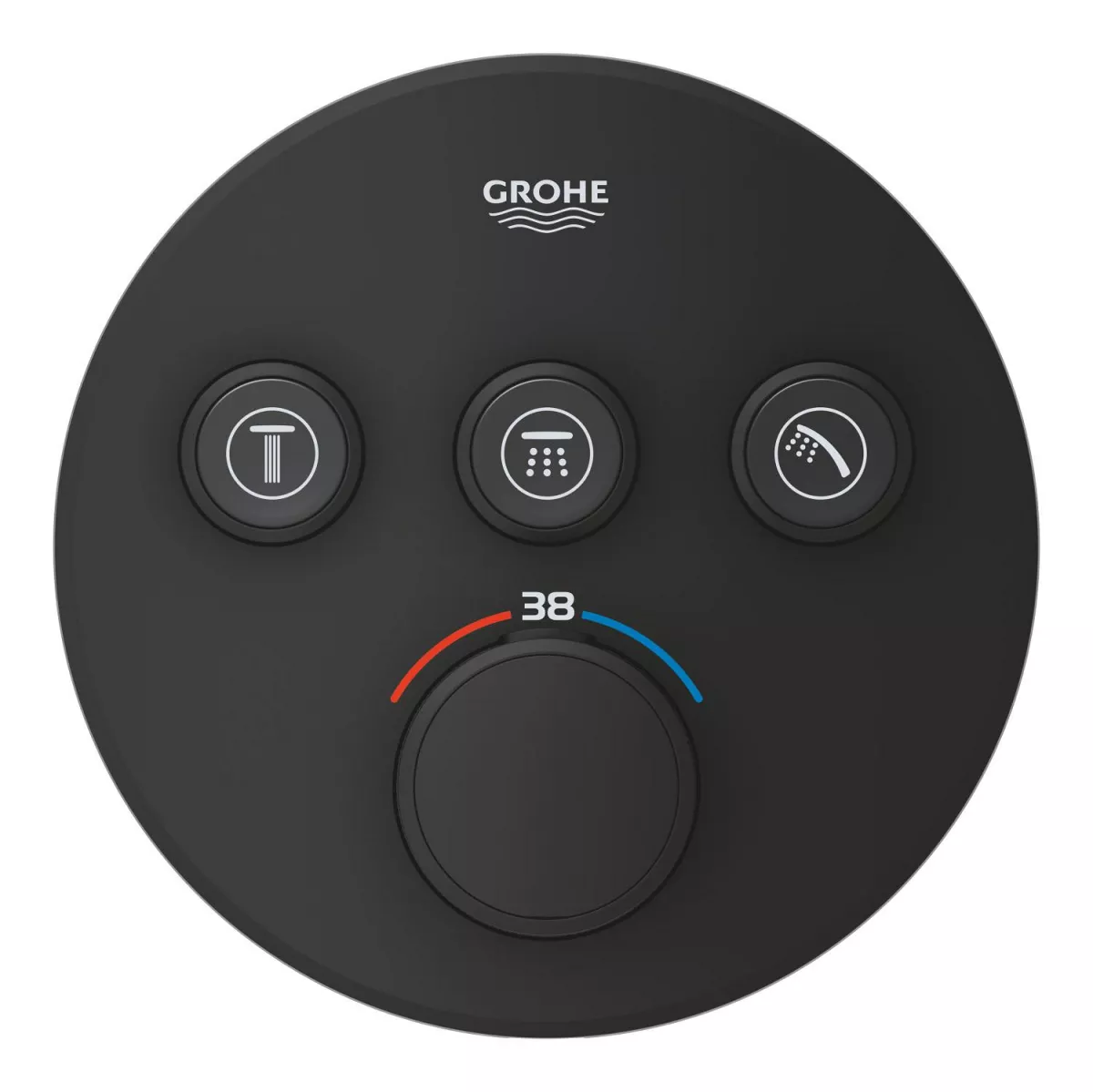 Unitate comanda Grohe 29508KF0, SmartControl, termostat, 3 iesiri, necesita valva, mat, negru