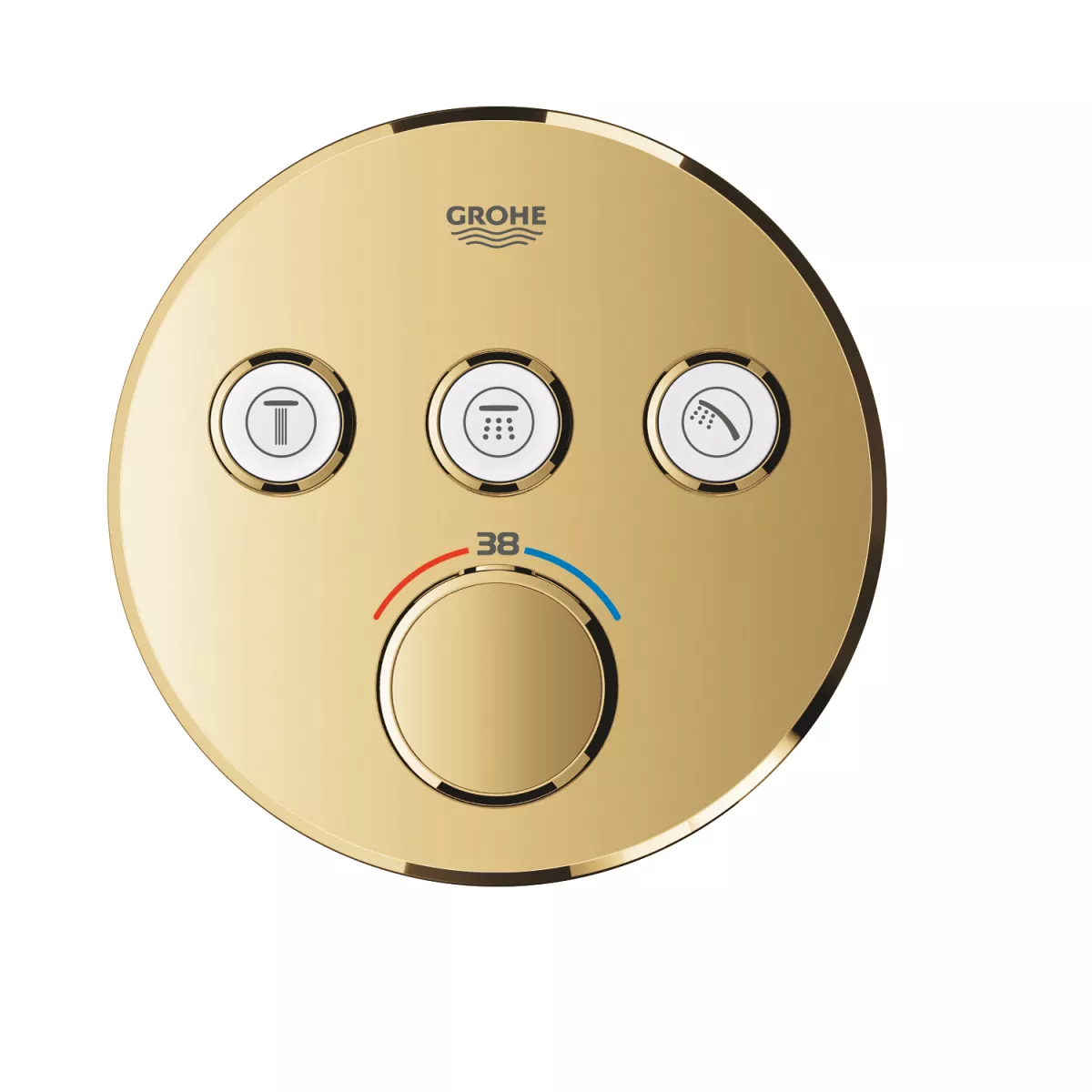 Unitate comanda Grohe 29121GL0, SmartControl, 3 iesiri, termostat, necesita valva, lucius, auriu