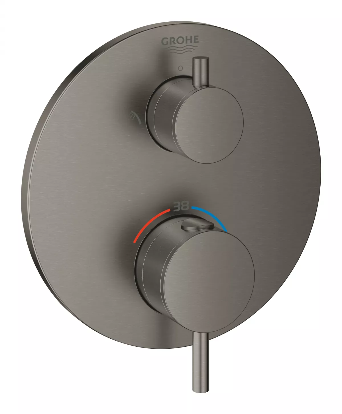 Unitate comanda Grohe 24135AL3, Atrio, 1/2'', termostat, 2 iesiri, necesita valva, mat, grafit