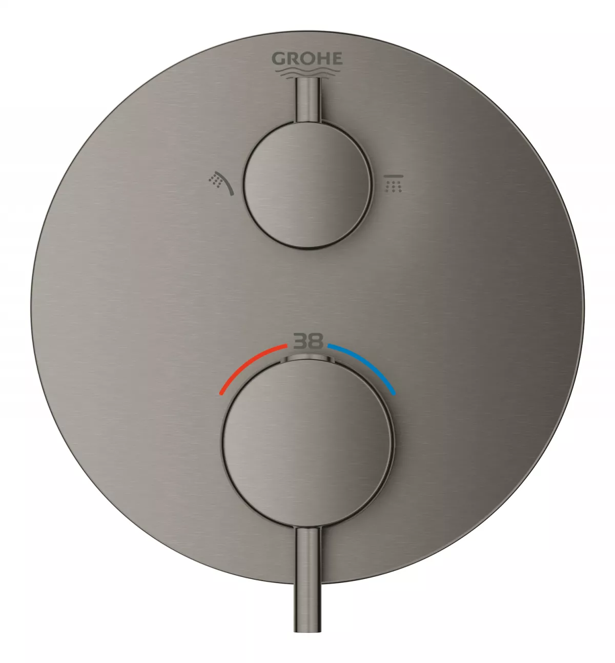 Unitate comanda Grohe 24135AL3, Atrio, 1/2'', termostat, 2 iesiri, necesita valva, mat, grafit