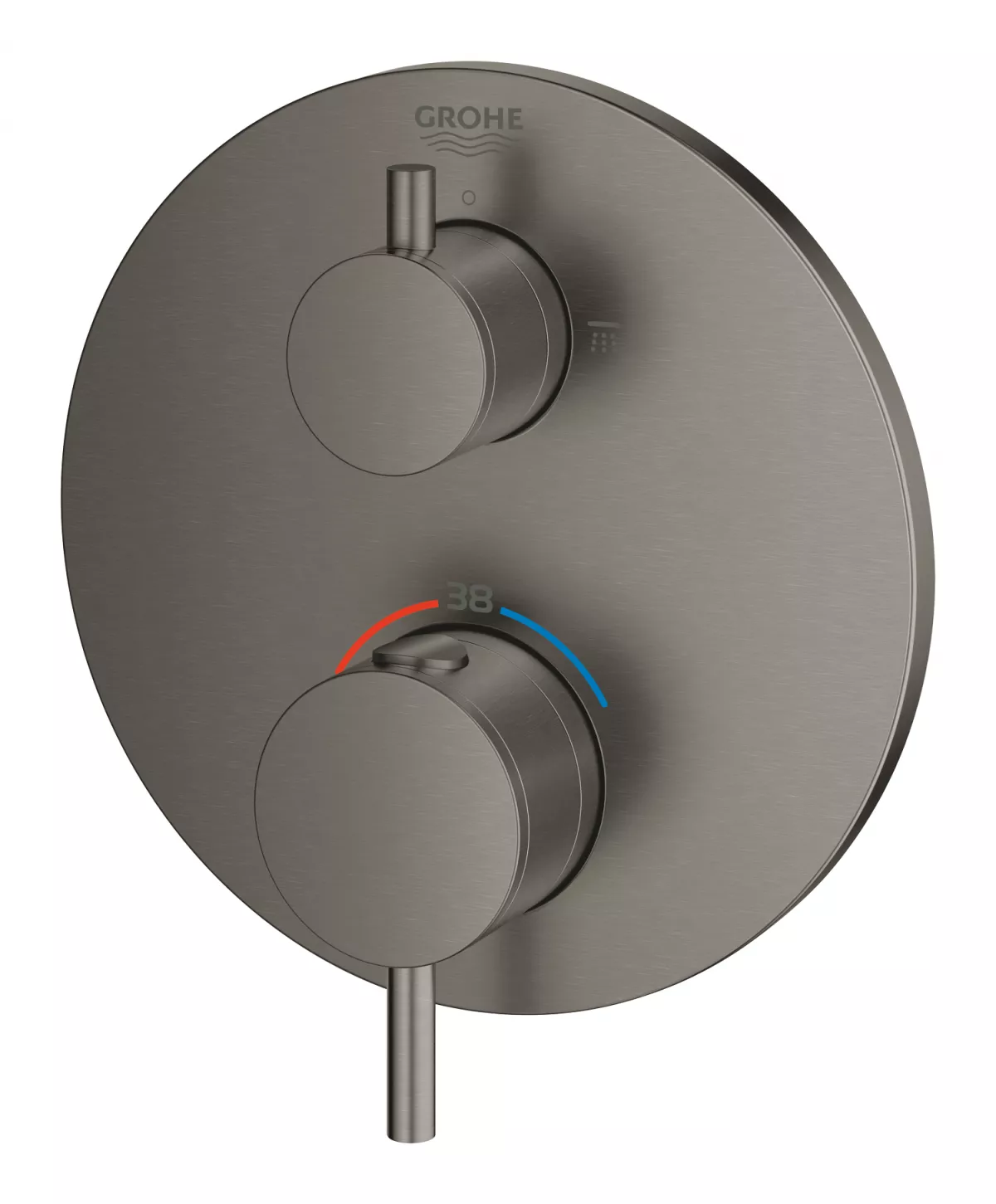 Unitate comanda Grohe 24135AL3, Atrio, 1/2'', termostat, 2 iesiri, necesita valva, mat, grafit