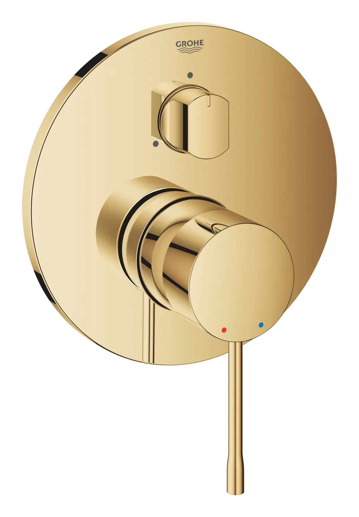Unitate comanda Grohe 24092GL1, Essence, aparenta, monocomanda, diverter, 3 iesiri, necesita set fixare, lucios, auriu