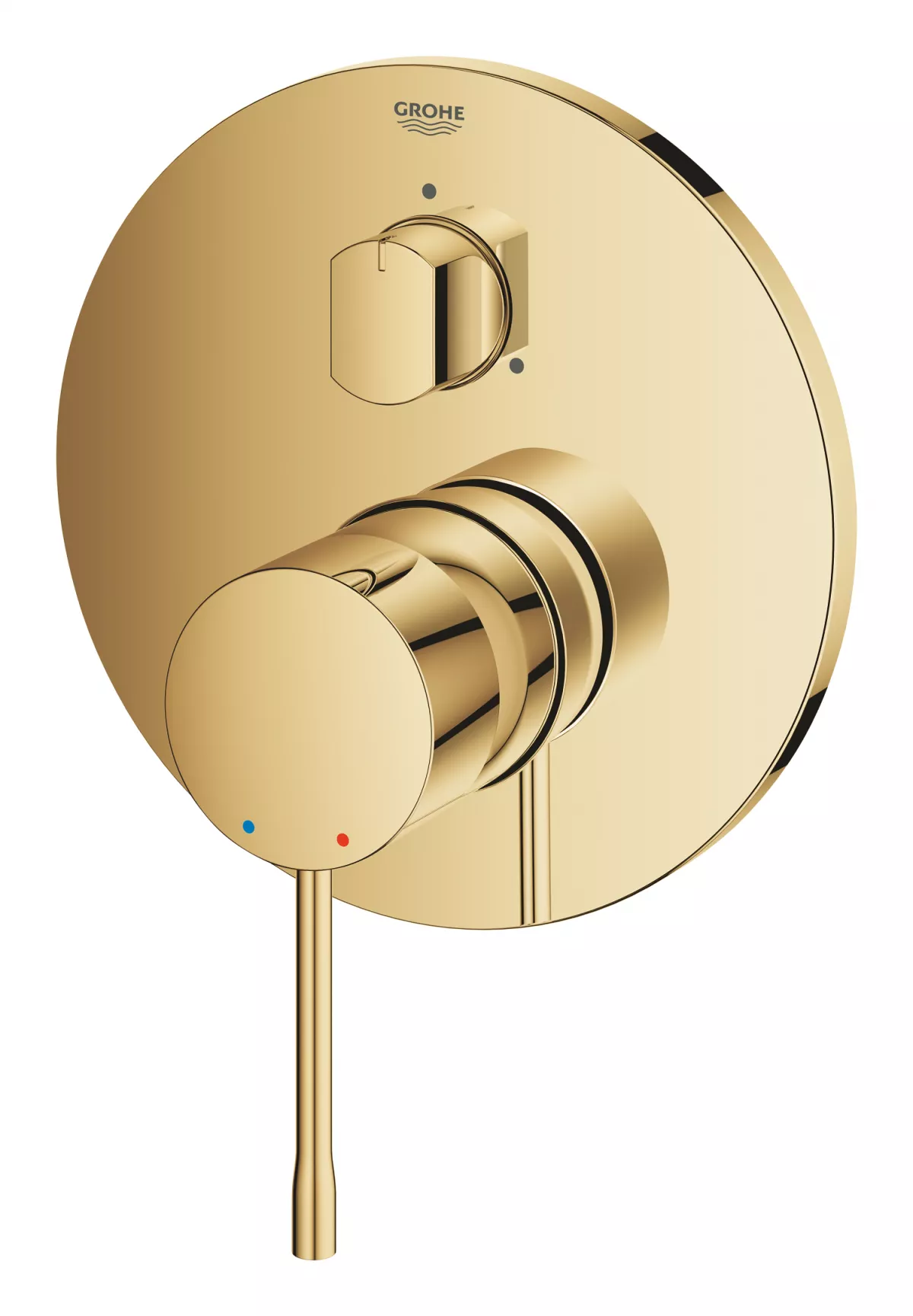 Unitate comanda Grohe 24092GL1, Essence, aparenta, monocomanda, diverter, 3 iesiri, necesita set fixare, lucios, auriu