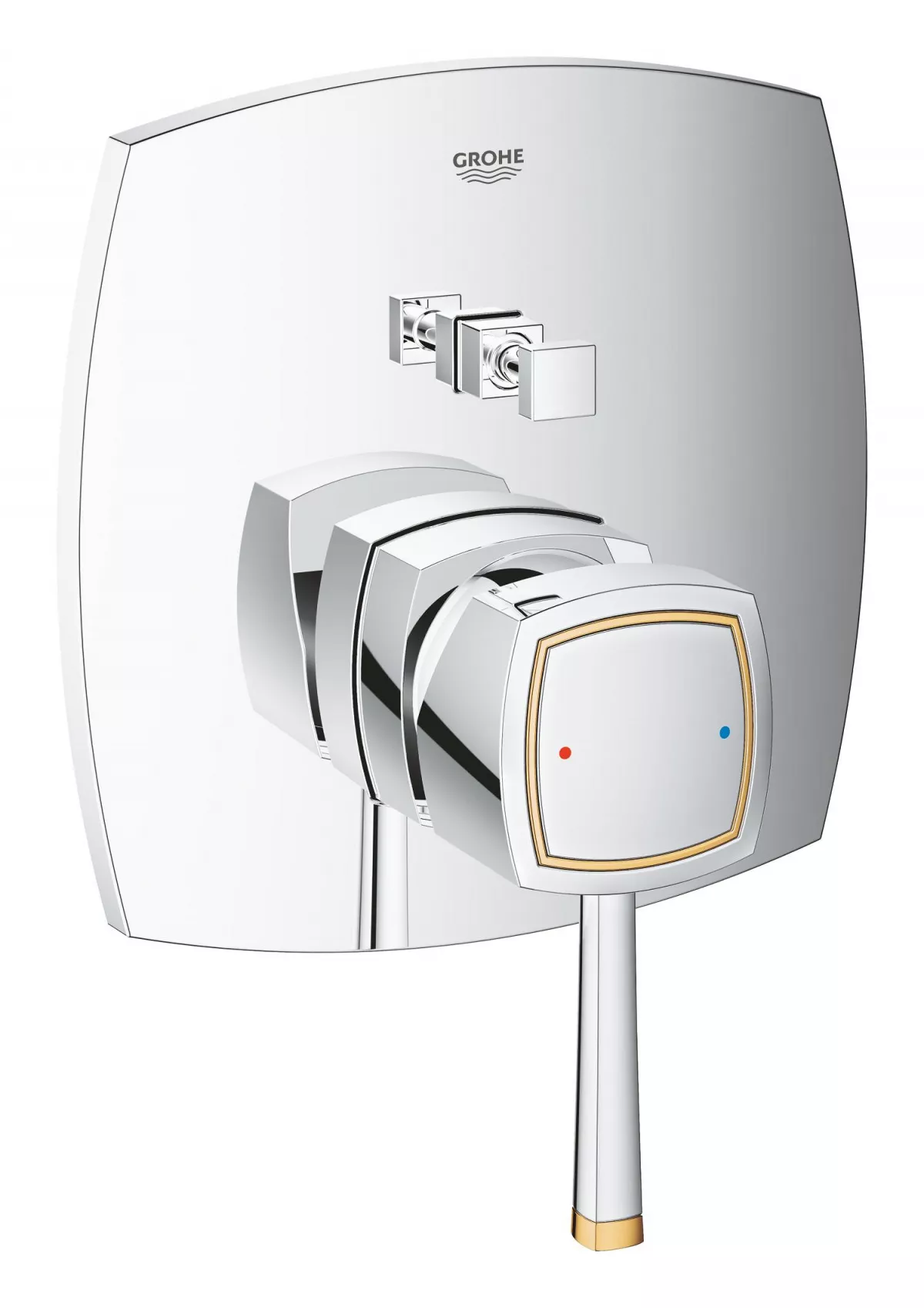 Unitate comanda Grohe 24068IG0, Grandera, 1/2'', 2 iesiri, necesita valva, crom / auriu