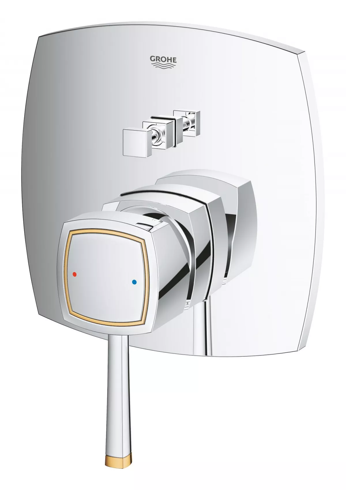 Unitate comanda Grohe 24068IG0, Grandera, 1/2'', 2 iesiri, necesita valva, crom / auriu