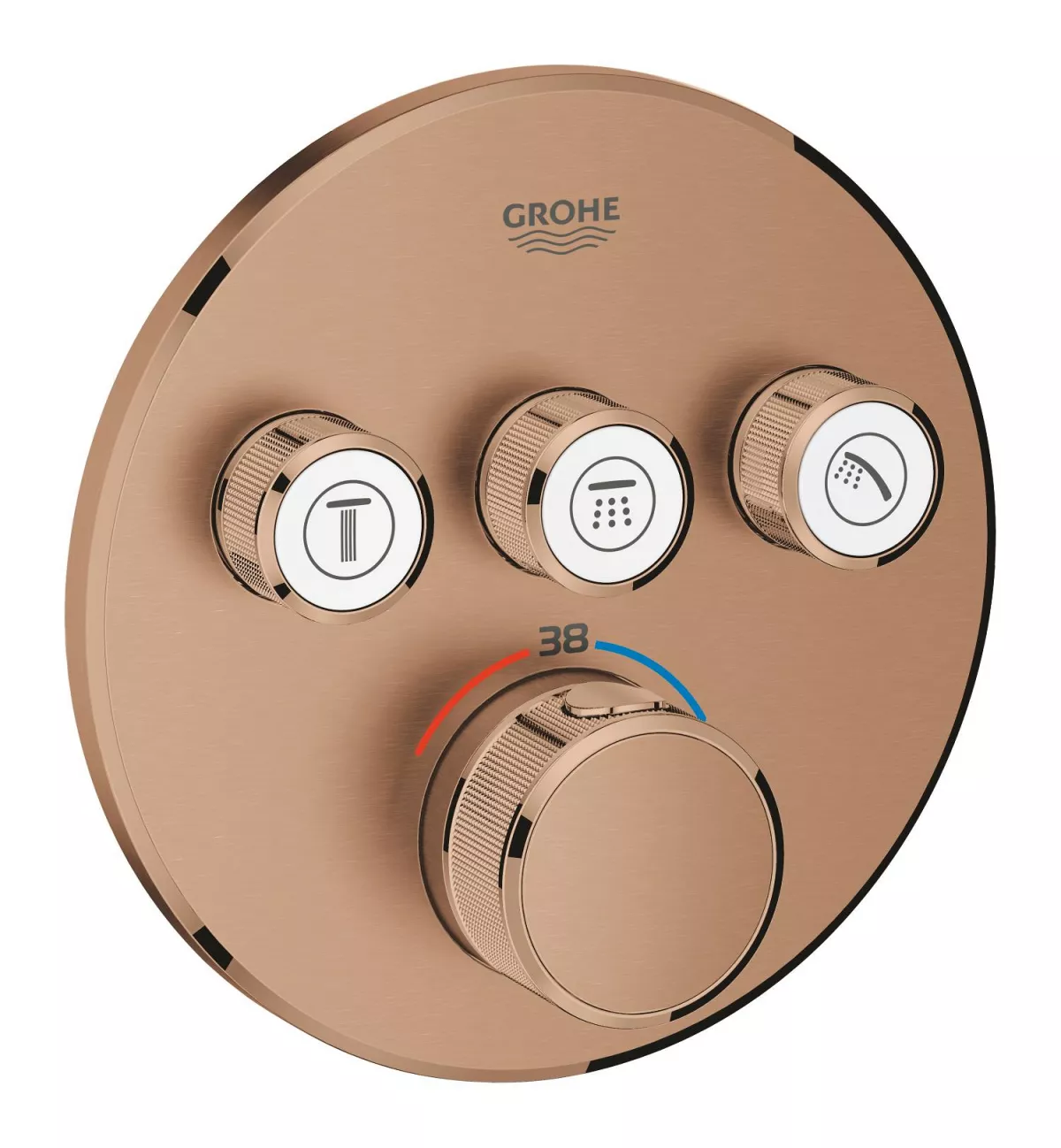 Unitate comanda Grohe 29121DL0, SmartControl, 1/2'', termostat, 3 iesiri, necesita valva, mat, cupru